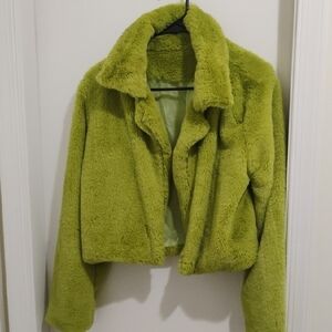 Lime Green Faux Fur Jacket